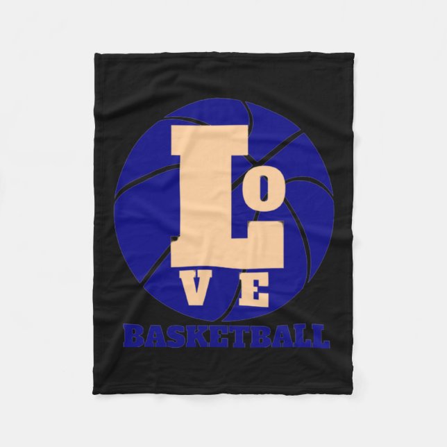 Kärlek Basketboll 3 Fleecefilt (Framsidan)