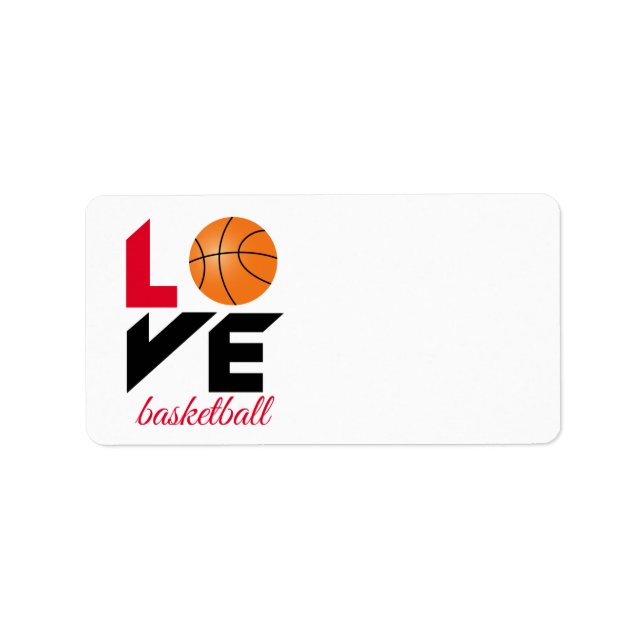 Kärlek basketboll adressetikett (Framsidan)