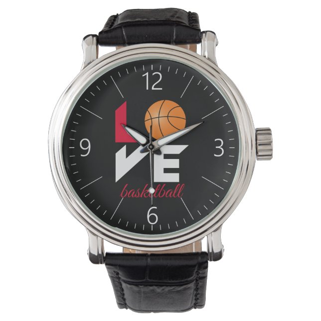 Kärlek basketboll armbandsur (Framsida)