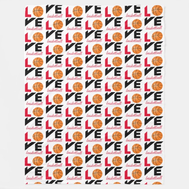 Kärlek basketboll fleecefilt (Framsidan)