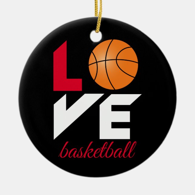 Kärlek basketboll julgransprydnad keramik (Framsidan)