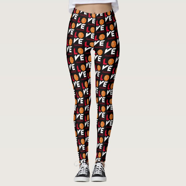 Kärlek basketboll leggings (Framsida)