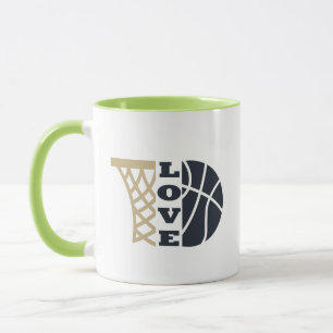 kärlek basketboll ring och blå boll mugg
