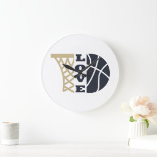 kärlek basketboll ring och blå boll stor klocka