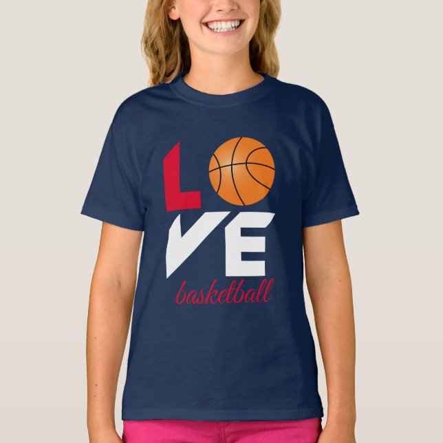 Kärlek basketboll t shirt (Framsida)
