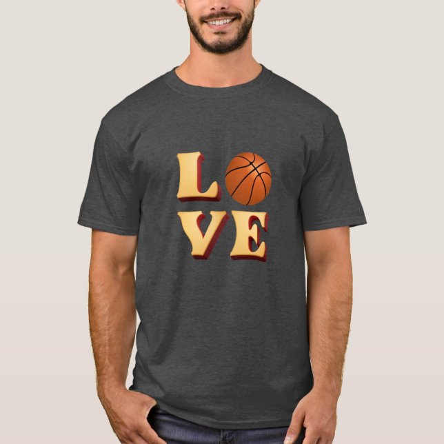 kärlek basketboll t shirt (Framsida)