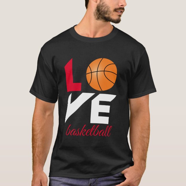 Kärlek basketboll t shirt (Framsida)