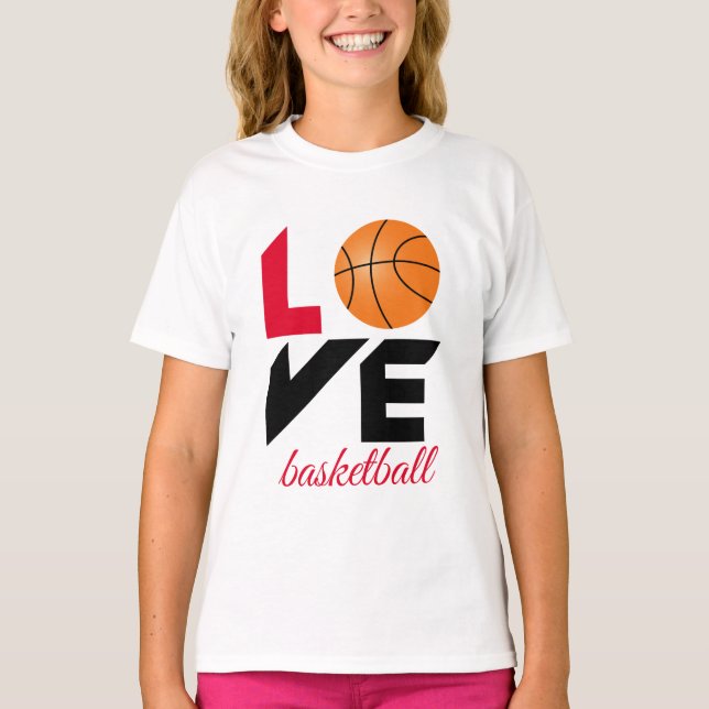 Kärlek basketboll t shirt (Framsida)