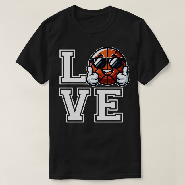 KÄRLEK Basketboll tummar upp T Shirt (Design framsida)