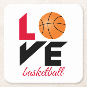 Kärlek basketboll underlägg papper kvadrat