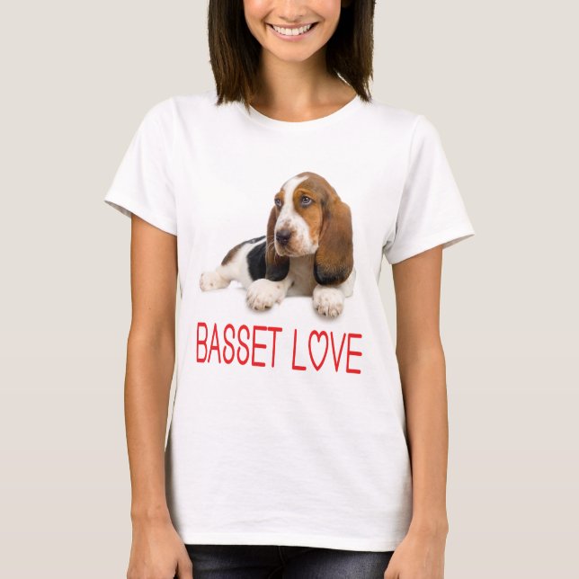 Kärlek Basset Hound Puppy Hund - Skift Tee (Framsida)
