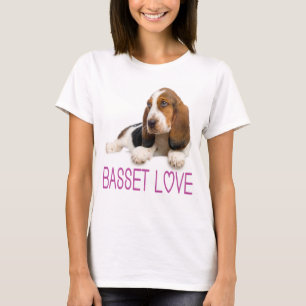 Kärlek Basset Hound Puppy Hund Tee Shirt