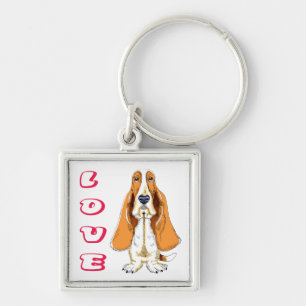 Kärlek Basset Hound Valp Hund Nyckelring