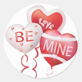 Kärlek be min - Valentine Sticker Runt Klistermärke