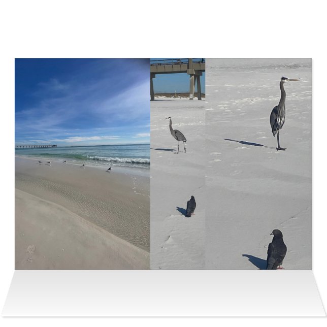 Kärlek Beach Hälsningskort (Insidan Horizontal (Överdel))