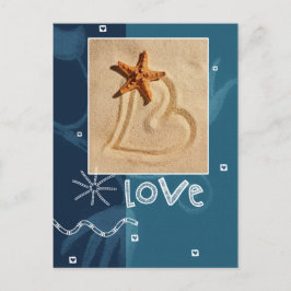 Kärlek. Beach Theme Valentine Day Helg Vykort