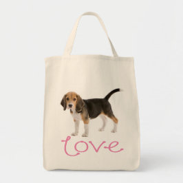 Kärlek Beagle Puppy Hund Canvas Totebag Tygkasse