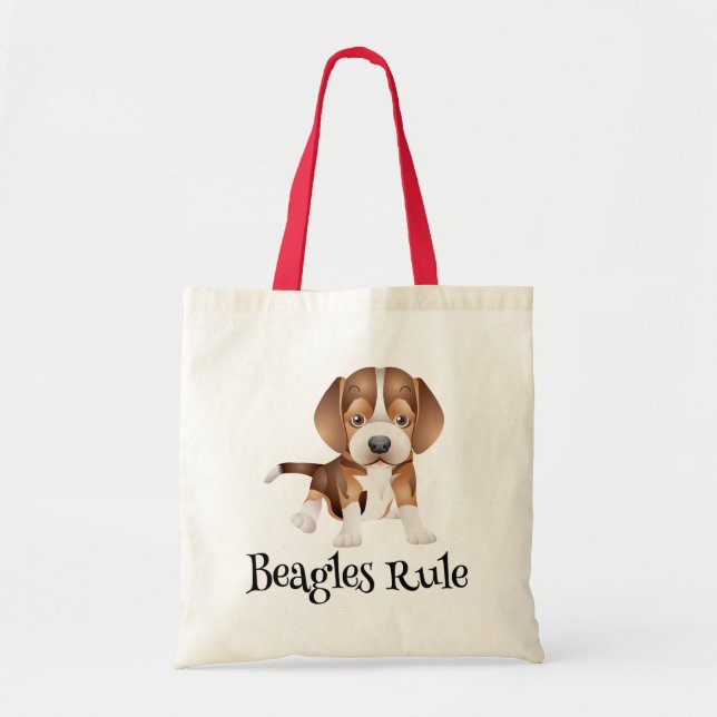 Kärlek Beagle Puppy Hund Canvas Totebag Tygkasse (Framsidan)