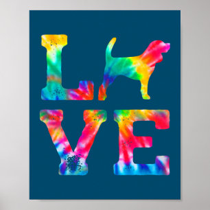 Kärlek Beagle Tie Dye Hund Mamma Pappa Poster