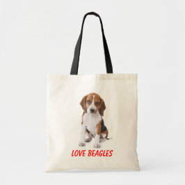 Kärlek Beagles Puppy Hund Canvas Totebag Tygkasse