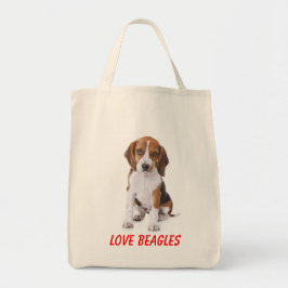 Kärlek Beagles Puppy Hund Canvas Totebag Tygkasse