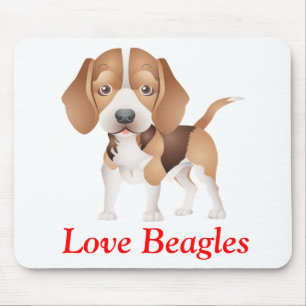 Kärlek Beagles Puppy Hund Mus Pad Musmatta