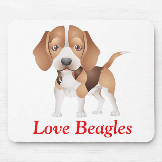 Kärlek Beagles Puppy Hund Mus Pad Musmatta (Framsidan)