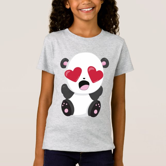 Kärlek Bear Dubbla Sided Girls' T-Shirt (Framsida)