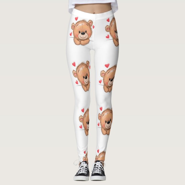 Kärlek Bear Leggings (Framsida)