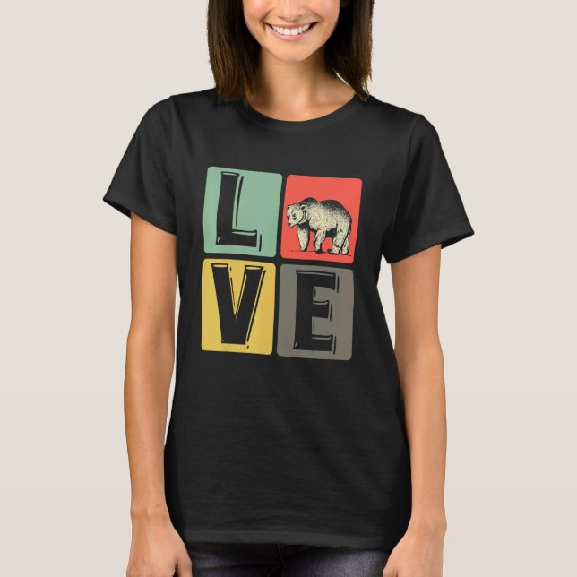 Kärlek Bear Loely Heart Brown Bears T Shirt (Framsida)