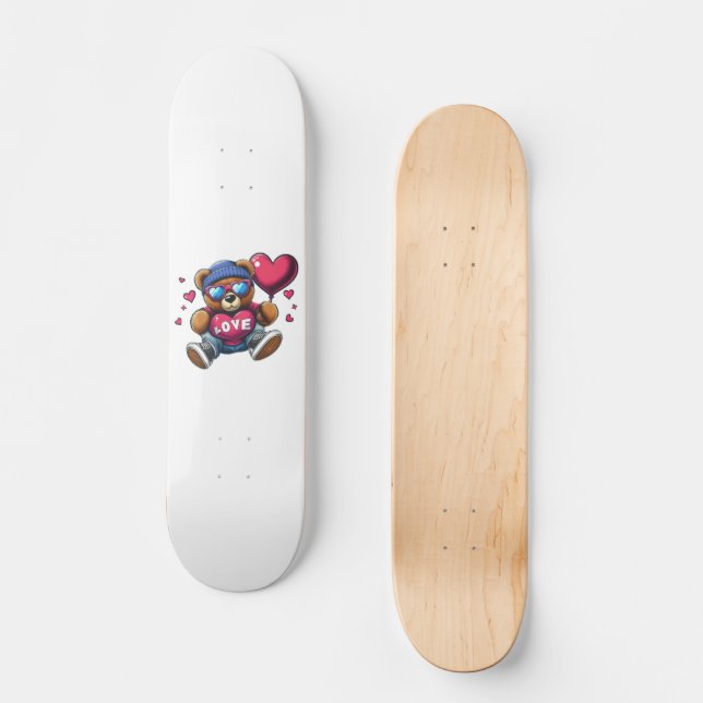 Kärlek Bear Mini Skateboard Bräda 18,5 Cm (Framsida)