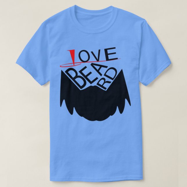 Kärlek Beard T Shirt (Design framsida)