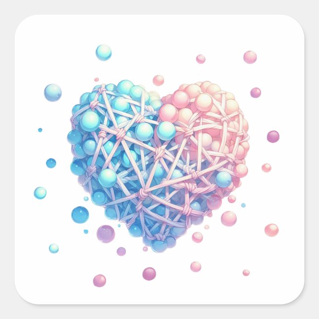 Kärlek Bears All Sak Fyrkantigt Klistermärke (Framsida)