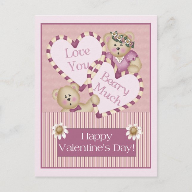 Kärlek Beary Mera alla hjärtans dagskort Helg Vykort (Framsida)