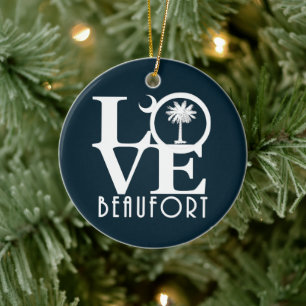 KÄRLEK Beaufort South Carolina Julgransprydnad Keramik
