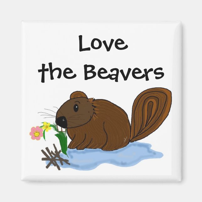 Kärlek Beavers Magnet (Framsidan)