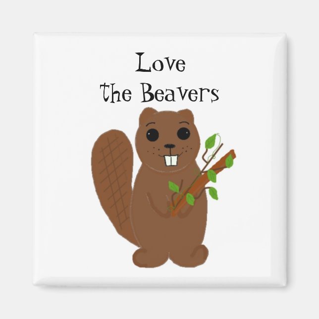 Kärlek Beavers Magnet (Framsidan)
