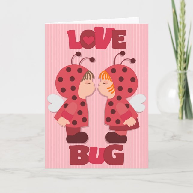 Kärlek Beetles Valentine Card Helgkort (Framsida)