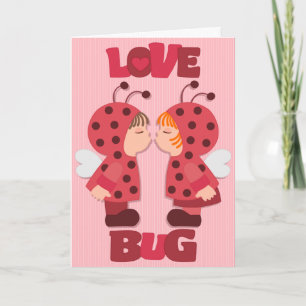 Kärlek Beetles Valentine Card Helgkort