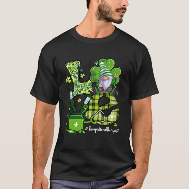 Kärlek Behandlingsterapist Stethoscope Gnome St P T Shirt (Framsida)