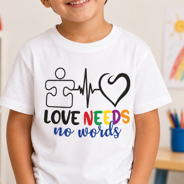 Kärlek Behöver Inga Ord, Autismmedvetenhet T Shirt (Skapare uppladdad)