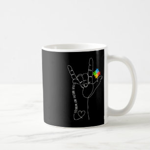 Kärlek behöver ingen Ord ASL Autism Awareness SPED Kaffemugg