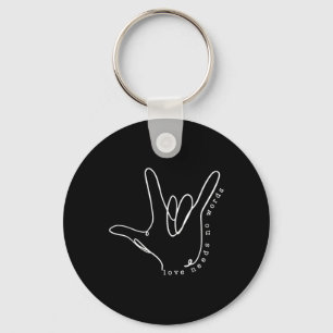 Kärlek behöver ingen Ord ASL Autism Awareness SPED Nyckelring