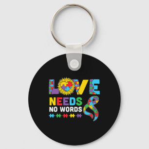 Kärlek behöver ingen Ord ASL Autism Awareness SPED Nyckelring