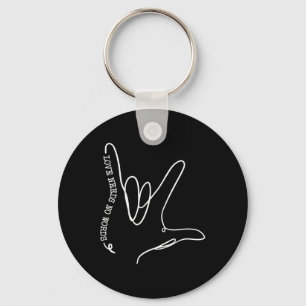 Kärlek behöver ingen Ord ASL Autism Awareness SPED Nyckelring