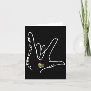 Kärlek behöver ingen Ord Asl Puzzle Biet Heart Aut Kort