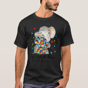Kärlek behöver ingen Ord Autism Awareness Elephant T Shirt