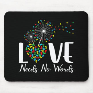 Kärlek behöver ingen Ord Autism Awareness Heart Pu Musmatta