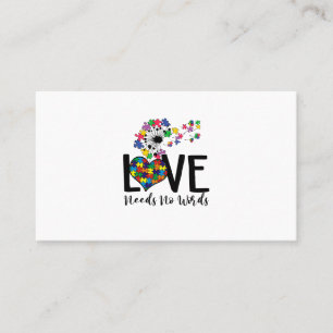 Kärlek behöver ingen Ord Autism Awareness Heart Pu Visitkort