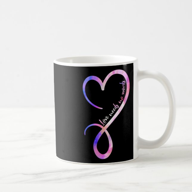 Kärlek behöver ingen Ord Autism Awareness Toleranc Kaffemugg (Höger)